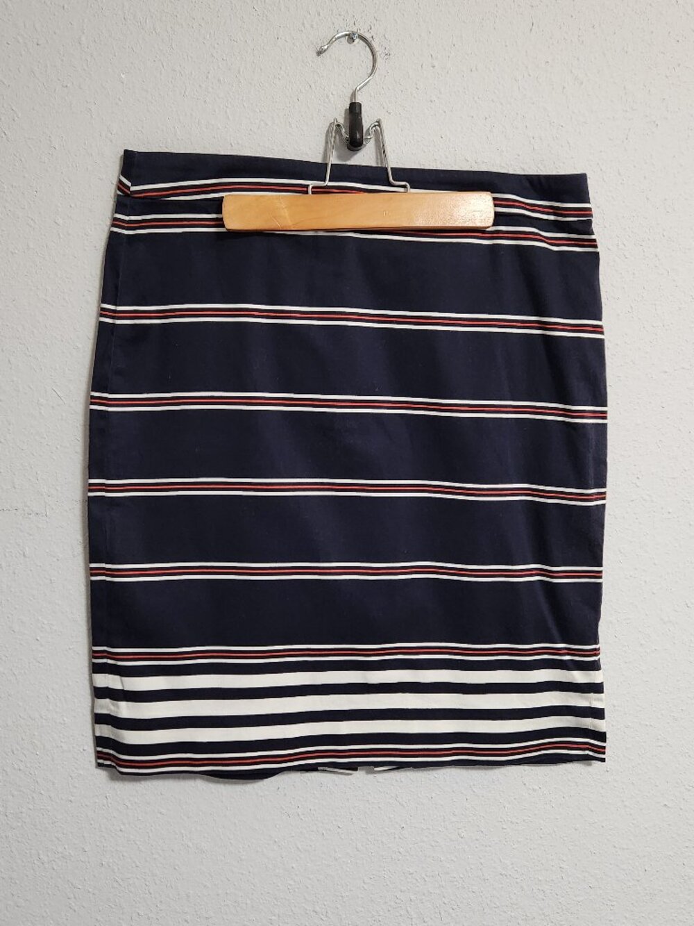 J Crew | The Pencil Skirt Navy Red White Cotton Size 8